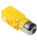 10 Pcs TT Magnetic Gearbox Motors Dual Shaft Geared For Arduino Smart Cars And Robot Projects 3V To 6V DIY Chassis 1 To 48 Reduction High Torque Vibration Ready, close-up of single yellow motor.