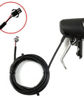 Heavy Duty E Bike Front Headlight 6-60V LED Spotlight With Black ABS Housing For Electric Scooters And Bikes Deliver Bright Long Range Beam You Need To Stay Safe Riding At Night. black ABS e bike headlight with cable and connector, side view