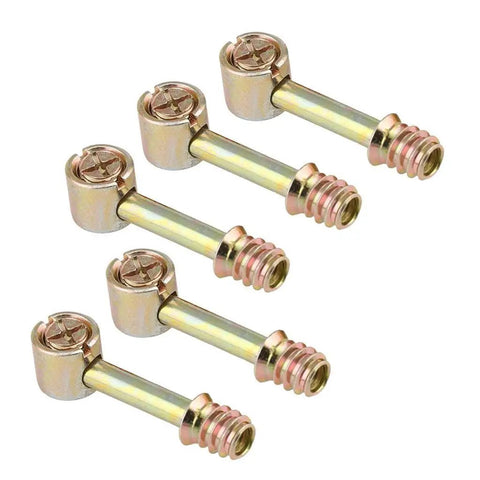5 Sets Cam Fittings With Dowels And Pre Inserted Nuts For Furniture Cabinets Wardrobes And Office Furniture Quick Easy Connectors