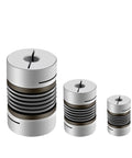 Tough As Nails Aluminum Corrugated Shaft Coupler Designed For A Snug Nema Stepper Motor Fit with three sizes and sleek design.