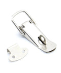 Heavy Duty J106 Cabinet Box Spring Loaded Latch Catch Toggle Lock With Hasp For Sliding Door Windows 27Mm By 63Mm Iron Build Secure Fit, silver iron latch with hasp