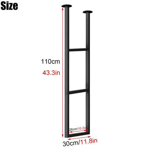 Rock Solid Heavy Duty Shelf Brackets 2 Pack Built Like A Tank 11.8 X 43.3 Inch Ceiling Mount Floating Shelf Support black metal bracket size shown