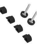 Xixian Truck Hood Bumper Stopper Set For 1967 To 1972 Models Includes Rubber Cushion Buffer And Screws Black Adjuster Replacement Kit That Fits Like A Glove., black rubber hood bumpers and screws shown on white background