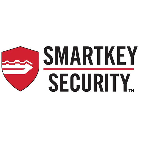 SmartKey Security logo with red shield featuring key graphic.