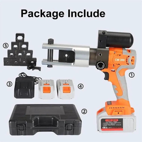 Portable Battery Powered Electric Hydraulic Cable Crimping Pliers With 360 Rotating Clamp For Copper And Aluminum Wire Terminals with accessories