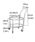 Heavy Duty Stainless Steel Bucket Dolly With Wheels For Stock Pots Soup Pots Barrels And Heavy Loads Portable Hand Truck Built To Roll Easy In Home And Commercial Kitchens Storage And Catering, 35/40cm