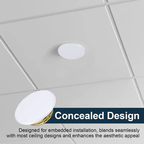 Top Shelf Heavy Duty 4 Piece Fire Sprinkler Covers For Ceiling Rooms Slim Hidden Plates Block Dust And Guard Against Sneaky Impacts While Keeping Your Space Pristine Indoors, circular white ceiling plate.