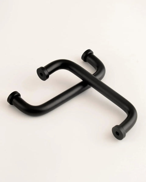 Five Pack Matte Black Modern Cabinet Pulls 3.75 Inch Hole Center 96mm Dresser Drawer Cupboard Handles Aluminum 6063 Alloy