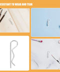 Top Notch Stainless Steel Cotter Pins And R Shape Fasteners For Heavy Duty Hitch Applications Prevent Loosening Door Locks and Mechanical Assemblies With Durable Elastic Design That Keeps Everything Secure While You Cruise - R shape fastener on a blue background.