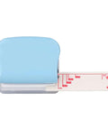 Blue handheld 3 Hole Paper Puncher DIY tool for B5 papers with plastic cover, metal body, slip-proof handle, ideal for school and home use.