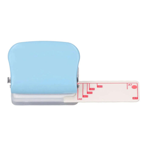 Three Hole Paper Punch Handheld DIY Binder Tool With Metal Base And Plastic Cover, Punches Up To Five Sheets, B5 Size, Slip-Proof Handle