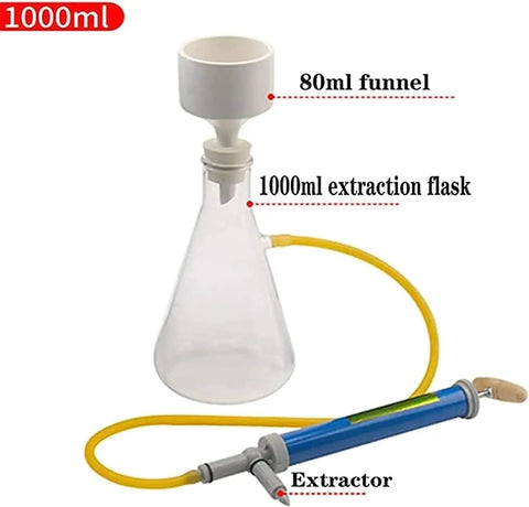 Vacuum Filtration Kit With Glass Filtration Flask And Hand Pump For Chemistry Lab Use Includes Funnel And Distillation Gear