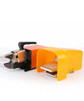 Heavy Duty Electric Dynamic Crimping Machine With Slick Cold Press Action And Hella Tough Steel Frame For Zero Stress Terminal Crimping On Active Job Sites Daily, orange and yellow design, compact size