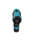 Super Compact Cordless Pencil Drill Offering Slick Ratchet Action And 21 Position Torque Control Built Tough For Cramped Spaces And Weekend Repair Work Lightweight Body With Handy Led Lamp front view showing torque settings and drill head.