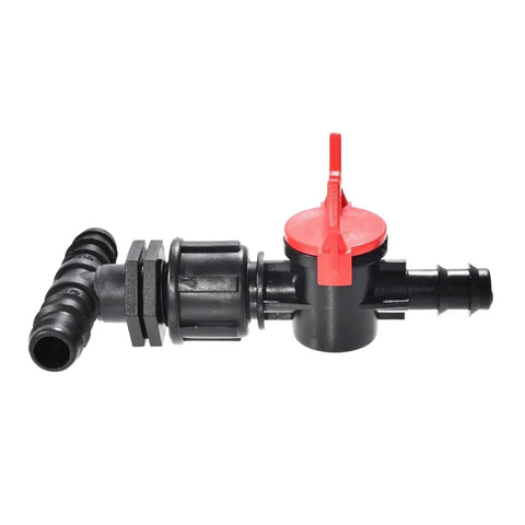Easy Install Garden Hose Splitter Tee Reducer With Tap Valve 16mm To Half Inch Barb Connector Three Way Fitting For Drip Irrigation System
