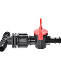 Durable 16mm And One Half Inch Garden Hose Splitter Tee Reducer Barb Connector With Tap Valve Three Way Fitting For Drip Irrigation System Ideal For Garden Mains And Lawn Care Outdoor Use Easy Install black plastic hose tee with red tap valve