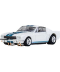 1965 Shelby GT350 HO Scale Slot Car White And Blue For Mega G Plus Chassis Track Ready Drivable With Low Center Of Gravity