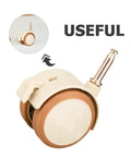 4pcs PU Grip Neck Stem Casters for Nursery Carts and Bookcase with rubber wheels designed for smooth, quiet operation.