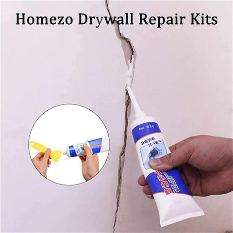 Pro Grade Drywall Repair Kit With Scraper And Mending Agent, Wall Patch Kit for Cracks and Holes, applied on wall crack