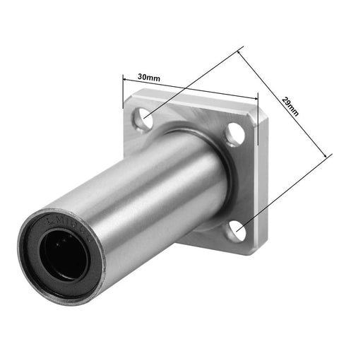 uxcell LMK10UU square flange linear ball bearing, 10mm bore, 19mm OD, 55mm length, pack of 2