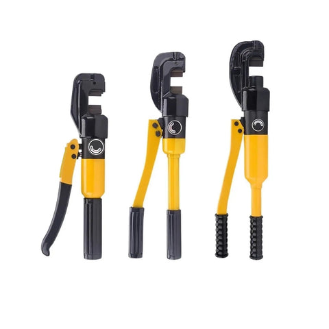 Heavy Duty Hydraulic Scissors Cutting Machine Portable Rebar Shear 6T To 13T Manual Steel Bar Cutter, yellow and black design.