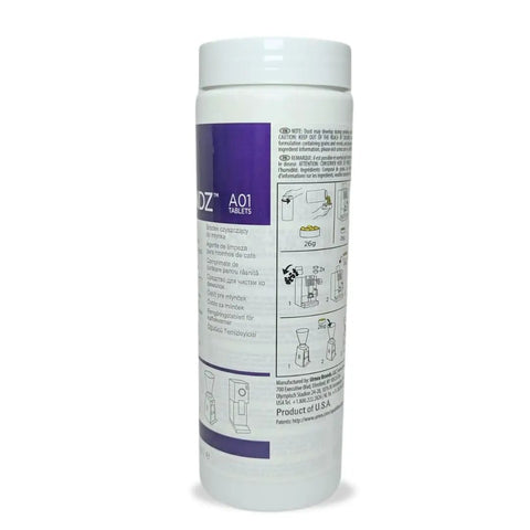 All Natural Coffee Grinder Cleaning Tablets 11.6 Oz Bottle with usage instructions visible on the label.