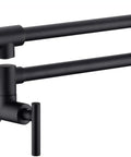 Pot Filler Faucet Wall Mounted Stainless Steel Kitchen Must Have Dual Stretchable Arm Folding Swing With Two Handle Valve Matte Black