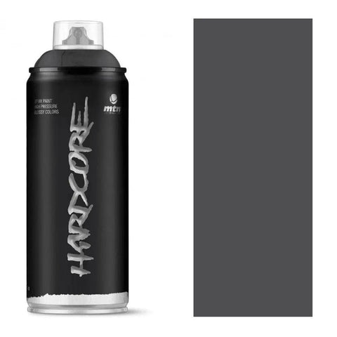 MTN Hardcore Spray Paint - RV256 - Malva canister with glossy black design and color swatch for application guidance.