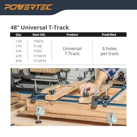 Person using jigs on a 3 Inch T Track Intersection Kit With Predrilled Mounting Holes For Universal T Track System in a workshop.