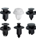 180 Piece Auto Clip Kit For Car Body Trim Replacement With Six Types Push Pin Clips For Bumper Fender And Interior Retention Super Handy For Civic And Accord Projects, six black and white plastic fastener clips