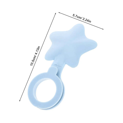 2pcs Silicone Star Bathtub Stopper for Bath Drain, Flat Cover in light blue, measuring 10.5cm by 5.7cm, designed for easy use.