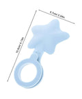 2pcs Silicone Star Shaped Bathtub Stopper Flat Cover for Drain Plug in light blue color, measuring 10.5cm by 5.7cm.