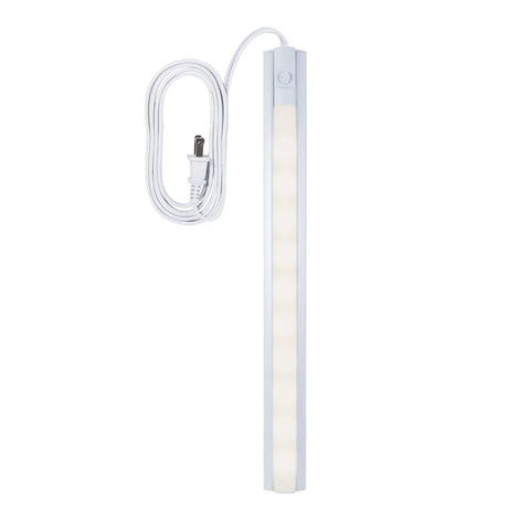 16 Inch LED Under Cabinet Light Plug In Soft White 3000K 384 Lumens With Plastic Housing And Easy On Off Switch shown unplugged