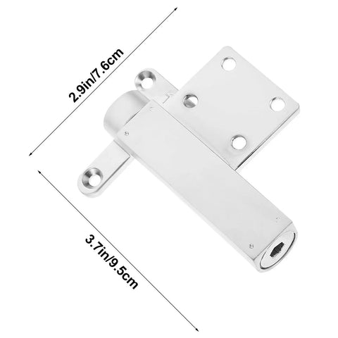 Zinc Alloy Folding Concealed Cabinet Hinges With Soft Close Buffer For Dressing Table And Tables, silver finish, dimensions shown