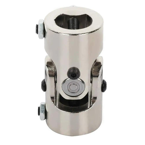 Rock Solid Chrome Steering Shaft U Joint 1 Inch Double D By 1 Inch Double D Single Universal Joint 83Mm Driveline Coupling close-up view.