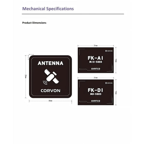 Mechanical specifications and dimensions of Pro-Grade GNSS Gear for Drones and Robotics with 10th-Gen Chip and 10Hz Update.