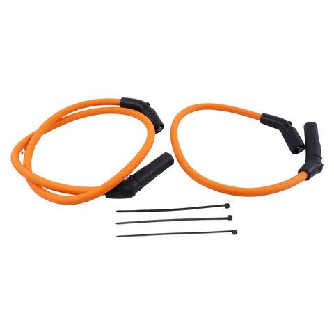 10mm Silicone Orange Spark Plug Wire Kit For Harley Davidson Touring Models FLT FLHT FLHR FLTR 2009 2015 shown with ties