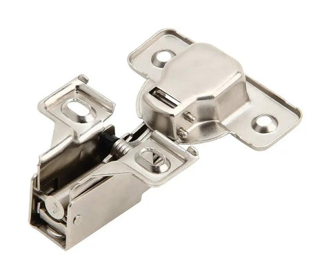 2 Pack Face Frame Soft Close Cabinet Door Hinges With Built In Dampers For Kitchen And Bath, Half Inch Overlay, Heavy Duty Steel, 35mm Cup, Satin Nickel Finish