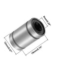 LM6UU 6mm Linear Bearing Set 12 Pack Double Sealed Rubber Bushing dimensions illustration
