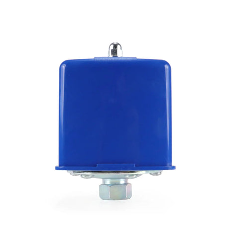 Adjustable 40 To 60 Psi Water Pump Pressure Switch for Well And Sump Pumps, blue casing, front view.