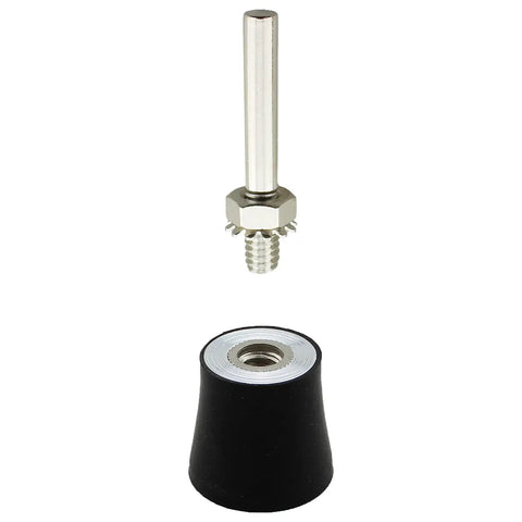 Three Piece 1 Inch Black Rubber Disc Pad Holders Set For Drills And Rotary Tools with aluminum core and handle attachment