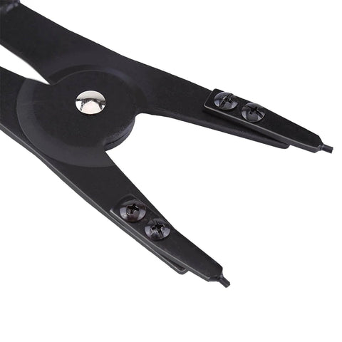 Close-up of Beefy Heavy Duty 16 Inch Snap Ring Pliers Set For Internal And External Circlips Two Piece With Twelve Tips