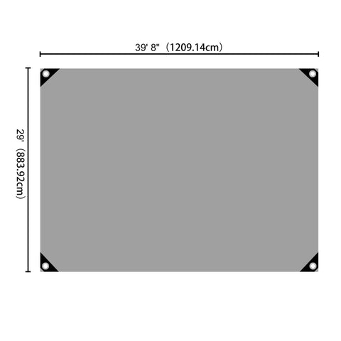 Diagram showing measurements of Heavy Duty 30x40 Ft Tarp Waterproof 10 Mil Tarpaulin With Eyelets and reinforced corners.