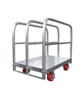 Beefy Heavy Duty Platform Cart With 2500 Lbs Capacity And 4 Swivel Casters, 36x24 Inch Steel Deck, 3 Side Handrails