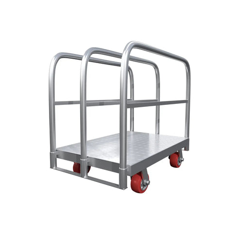 Beefy Heavy Duty Platform Cart With 2500 Lbs Capacity And 4 Swivel Casters, 36x24 Inch Steel Deck, 3 Side Handrails