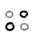 320 Piece Stainless Steel Lock Washer Set With Spring Split Washers M2 To M8 Black Finish GB93 304 Stainless Hardware Kit In Durable Box Elastic Gasket For Auto DIY And Industrial Pro Grade Gear, black and silver split lock washers