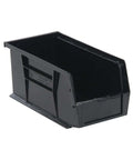 Garage Ready Black Plastic Parts Organizer Bins Pack Of 12, 11 Inch Long, 6 Inch Wide, 5 Inch High, single bin side view