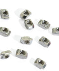 Set of 10 T nuts for 2 Hole Black 90 Degree Inside Corner Bracket Kit for 2020 Aluminum Extrusion 20x20 Profile with 6mm Slot