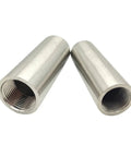 Heavy Duty 304 Stainless Steel Barrel Coupling Pipe Fitting Connector With Bspp Female Threads 1 4 To 2 Inch showing both ends with threaded interiors.