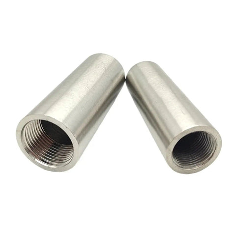 Heavy Duty 304 Stainless Steel Barrel Coupling Pipe Fitting Connector With Bspp Female Threads 1 4 To 2 Inch showing both ends with threaded interiors.